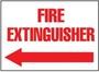 Fire Extinguisher Sign, English, FIRE EXTINGUISHER, Vinyl, Adhesive Backed, Red on White, 10 in, 14 in