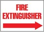 Fire Extinguisher Sign, English, FIRE EXTINGUISHER, Rigid Plastic, Mounting Holes, Red on White, 10 in, 14 in
