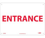 Entrance Sign, Rigid Plastic, Mounting Holes, 10x14-In