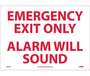 National Marker M85PB Emergency Exit Only Alarm Will Sound Sign, Vinyl