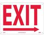 Exit Sign with Arrow Graphic, Rigid Plastic