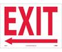 Exit Arrow Sign Left Arrow Adhesive Backed Vinyl 10" X 14"