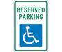NMC TM87G Aluminum Reserved Parking Handicapped Sign 18" x 12"