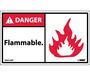 Danger Flammable Sign, Vinyl