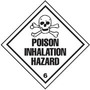 Dot and Shipping Labels, English, POISON INHALATION HAZARD, Vinyl, Adhesive Backed, Black on White