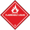 Label Dot Shipping Flammable Liquid Pressure Sensitive Vinyl 4" X 4" 500/Roll 20465P