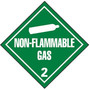 LABEL DOT SHIPPING NON-FLAMMABLE GAS, W/GRAPHIC PRESSURE SENSITIVE VINYL