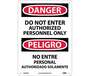 Do Not Enter Sign Bilingual Rigid Plastic Mounting Holes 10" X 14"