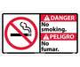 NMC DBA6P "DANGER NO SMOKING" Bilingual Vinyl Sign, 10" x 18"