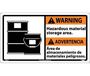 Warning Hazardous Material Storage Area Sign, Plastic