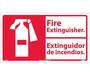 Fire Extinguisher Sign, Bilingual, VInyl