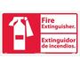 Fire Extinguisher Sign, Bilingual, VInyl