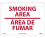 National Marker Company M400RB Smoking Area Sign, Bilingual, Rigid Plastic, 10 in. H X 14 in. W