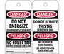 Do Not Energize Bilingual Accident Prevention Tag Do Not Remove NMC