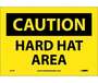 Caution Hard Hat Area Sign, Vinyl