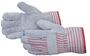 Leather Gloves, Split, Leather, Straight, White / Red, Universal