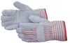 Leather Gloves, Split, Leather, Straight, White / Red, Universal