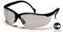 Safety Glasses, Polycarbonate, Indoor / Outdoor Clear Mirror, Scratch-Resistant, Framed, Black