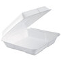 Dart® 95HTPF1R Foam Hinged Lid Container, Performer Perforated Lid, 9.3 x 9.5 x 3, White, 100/Bag, 2 Bag/Carton