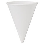 SOLO® 4BRCT Cone Water Cups, 4 oz, White, 200/Bag, 25 Bags/Carton