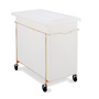 White Mobile Ingredient Bin and Sliding Lid 35 Gal 30 ¾ x 14 ¾ x 28 ½