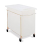 White Mobile Ingredient Bin and Sliding Lid 40 Gal 30 ¾ x 18 ½ x 29 ½