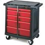 Rubbermaid® 5-Drawer Mobile Work Center, Black