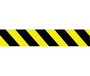 Barricade Tape, Striped, Black / Yellow, 3 in, 1000 ft