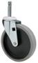 Swivel Plate Caster, 80 lbs, 5 in, Rubber, Black / Gray, 15/16 in, Zinc, 7/16 x 2 in Friction Ring Stem