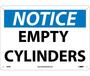 Notice Empty Cylinders Sign, Plastic