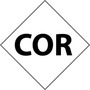 Chemical Labels, English, COR, Vinyl, Adhesive Backed, Black on White