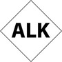 Chemical Labels, English, ALK, Vinyl, Adhesive Backed, Black on White