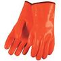 MCR Safety 6712F Foam Lined PVC Gloves, Gauntlet Cuff, Orange/White