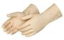 Liquid Proof Unsupported Gloves, Natural, Latex, 18 mil, Embossed, 12 in, Pinked