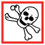 Toxic GHS Pictogram Label, Pressure Sensitive Vinyl, 2X2