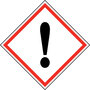 Harmful/Irritant GHS Pictogram Label, Pressure Sensitive Vinyl, 2X2