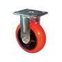 Rigid Plate Caster, 5 in, 6-1/2 in, Santoprene with Delrin Bearing / Polyolefin Core, 3 x 2-5/8 in, 3-5/8 x 3 in, Orange, 2 in, Double Row Thrust Ball, 4 x 4-1/2 in, 3/8 in, 1/2 in, Steel, Zinc, Lube Fitting, Corrosion-Resistant Finish, Medium Heavy-Duty
