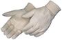 Standard Weight Mens White Cotton Canvas Gloves Knit Wrist