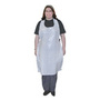 Disposable Apron, Polyethylene, White, 55 in, 28 in, Universal, 1-1/2 mil