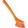 Vikan 41857 Narrow Cleaning Brush With Long Handle, 16.54", Hard, Orange