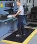 Cushion-Lok Anti-Fatigue Mat in Black-Yellow PVC Vinyl, 36 x 30 in