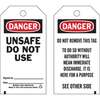 Danger Label, DANGER UNSAFE DO NOT USE, Polyester, Black / Red / White