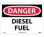 Safety Sign, DANGER DIESEL FUEL, 10" x 14", Adhesive Poly