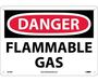 Danger Flammable Gas Sign, Plastic