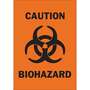 Caution Biohazard Sign Plastic OSHA 10 x 7 Brady