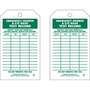 Brady® Inspection Tag, English, Emergency Shower and Eye Wash Test record, Polyester, Green on White, 7 in, 4 in