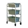 Bus Tub Cart Aluminum 500 lb Cap 5" Stem Swivel Casters