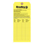 Bradley 204-421 Inspection Tag, English, Emergency, Black on Yellow