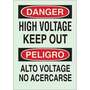 Brady® 90509 Bilingual High Voltage Sign, 14" H x 10" W