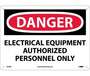 Danger Electrical Equipment Authorized Personnel Only Sign, Rigid Plastic